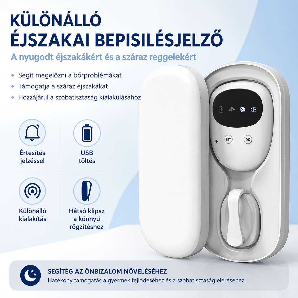 Különálló éjszakai bepisilésjelző